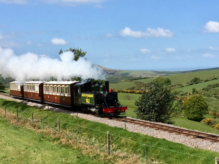 New build LYN climbing the bank towards Woody Bay