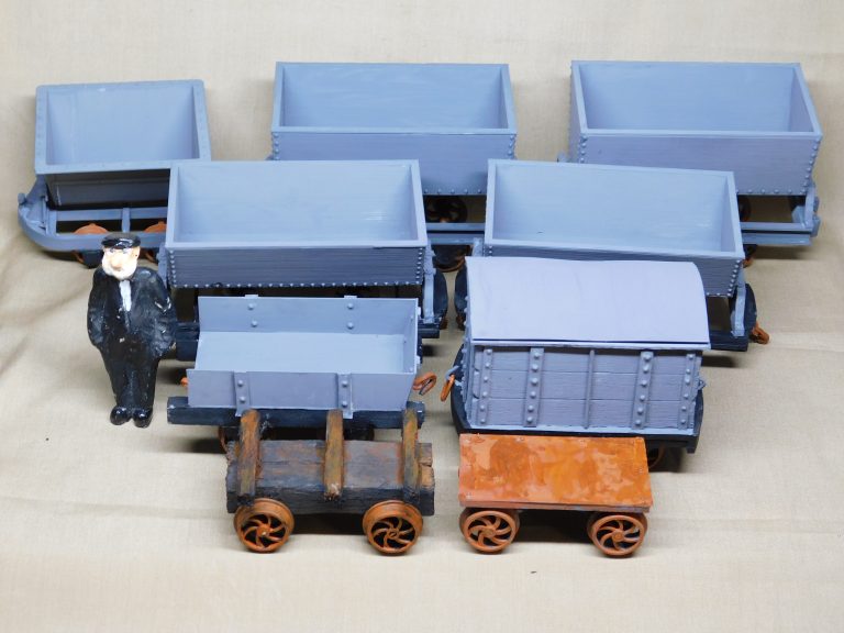 Nine more Penrhyn quarry wagons.