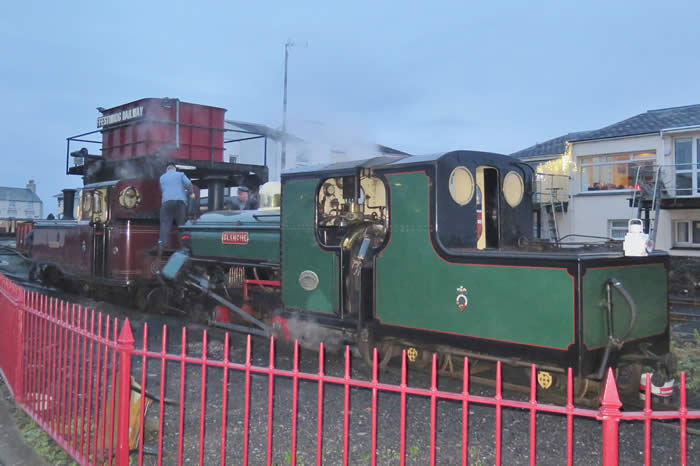 Coaling and service after last trip of the day : Porthmadog