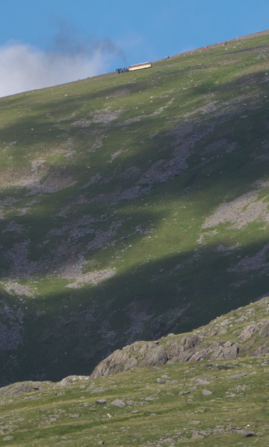 Snowdon Mountain Railway from the WHR at Rhyd Ddu