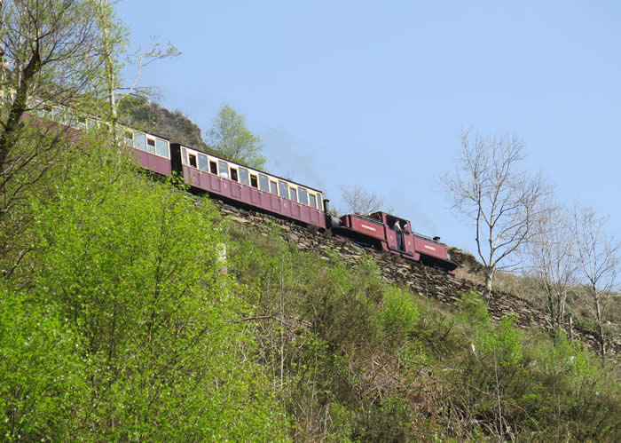 DLG hauls the service train clear of Garnedd tunnel