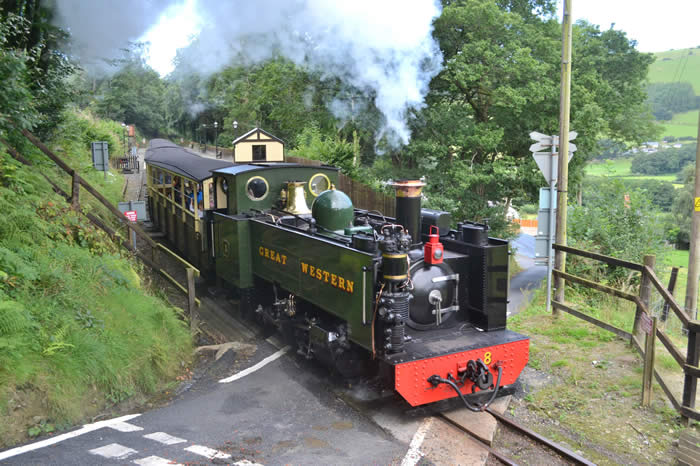 Vale of Rheidol No 8 at Aberffrwd crossing